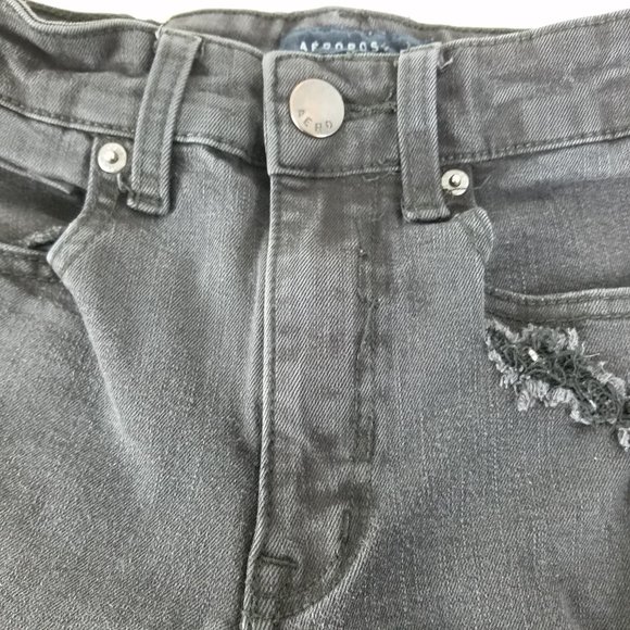 Aeropostale Jeans Womens Size 4 Long High Rise Jegging Destroyed‎ Black Denim - Picture 10 of 15
